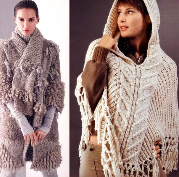 Пальто вязаное спицами: выигрышно и оригинально