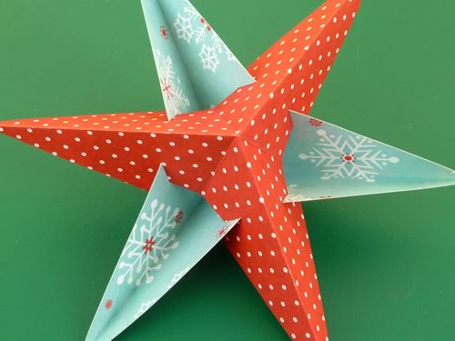 Поделка на Новый Год и Рождество - звезда на елку из бумаги
